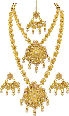 Rhymee Alloy Gold-plated White, Gold Jewellery Set(Pack of 1)