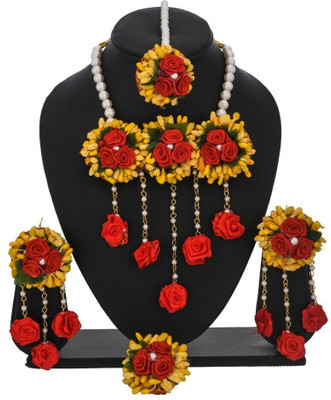 RKGCraft Fabric Red Jewellery Set(Pack of 1)