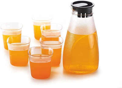ZYBIL Unbreakable Water Juicy Jug And 6 Pcs Glass Combo Set For Home Dining Table Office Restaurants Jug Glass Set On Flipkart (PLASTIC MATERIAL) For Rs. 248 @ 75% off