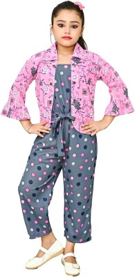 Oxipital Club Polka Print Girls Jumpsuit