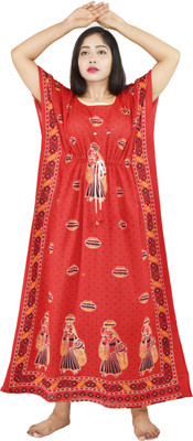 BDROX Self Design Cotton Blend Women Kaftan