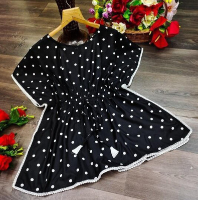 SELVIFAB Polka Print Crepe Girls Kaftan