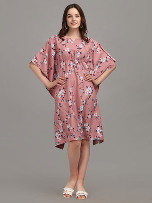 VASTRALAY Printed Crepe Women Kaftan