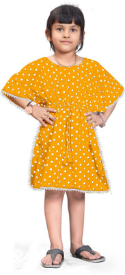 SELVIFAB Polka Print Crepe Girls Kaftan