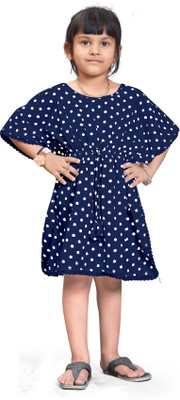 SELVIFAB Polka Print Crepe Girls Kaftan