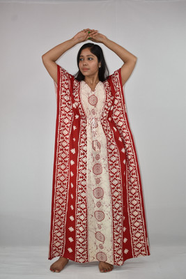BDROX Printed Cotton Blend Women Kaftan