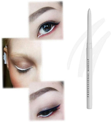 AMOSFIA One Swipe Application Smudgeproof and Waterproof Kajal Kohl Pencil -(White, 5 g)