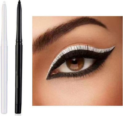 Wonholli White Eyeliner with Smudge Proof Black Kajal(MULTICOLOR, 4 g)