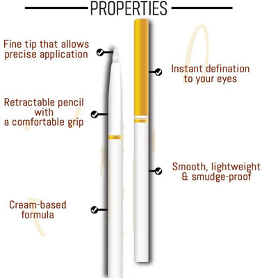 Amaryllis MATTE PENCIL WHITE KAJAL(WHITE, 2 g)