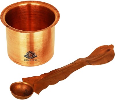 NAVYAKSH Pure Copper Panch Patra with Achmani Pooja Article Copper Kalash(Brown)