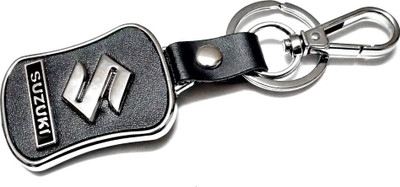ABEL Premium Leather Metal Hook Locking Keychain Suzuki Design For Bike Key Chain