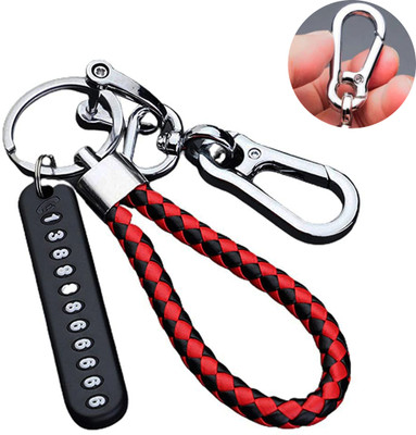 Qpets Keychain Anti Lost Car Keychain with Phone Number Pendant Universal Car Keychain Key Chain