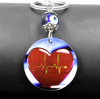 AFH Love Evil Eye Protective Heart Lifline Gifiting Keychain for Men and Women Key Chain