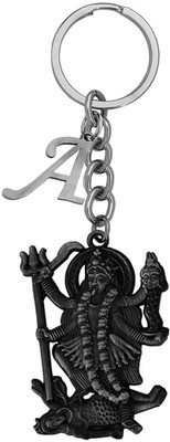 ABEL Mahakali Letter Alphabet A Metal Keychain IN GREY For Men And Women Key Chain