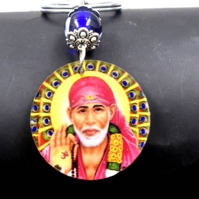 Abhiora Fashion Lord Saibaba Sabka Malik Ek Evil Eye Red Religious Keychain for Men and Women Key Chain