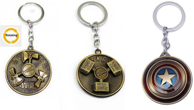 OHZEN ThorHunter,Hammer,Captain America Shield Rotating Keychain best quality keychain Key Chain