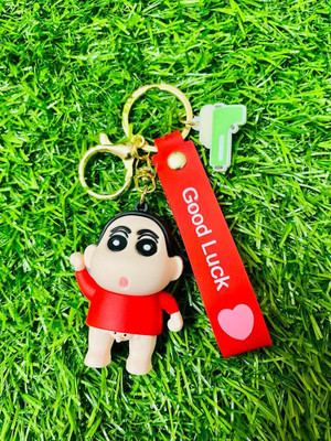 BBG NEW_T-shirt Shinchan Cute 3D pvc keychain with hook & strap Key Chain