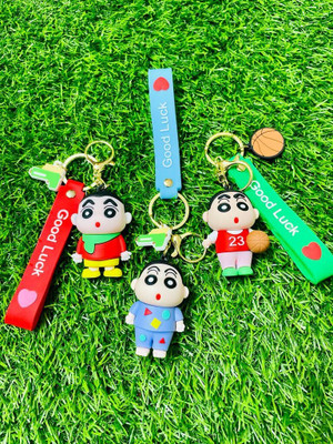 BBG FK_Cartoon Character Shinchan combo set three pc 3D pvc keychain Key Chain