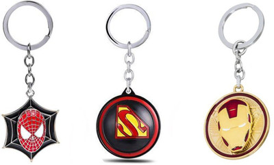 GSV Spiderman,Superman,Iron Man Face Rotating Keychain best quality keychain Key Chain