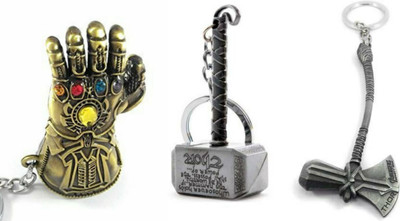 ABEL Avengers End Game combo thor hummers and infinity Gauntlet Key Chain
