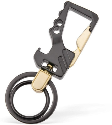 ABEL Hook Two ring Stainless Steel Keychain with Bottle Opener for Car&Bike Men&Women Key Chain
