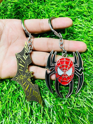 BBG FK_Batman & SpiderMan Avengers heavy metal combo set keychain Key Chain