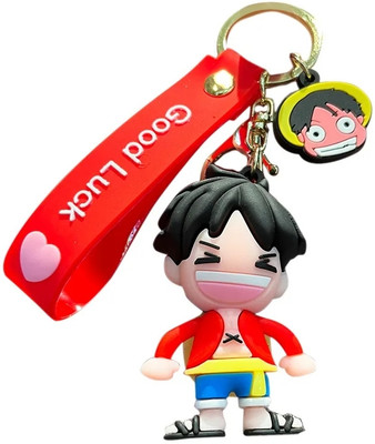 Seven Square Premium Cartoon Characters Monkey Luffy Back Cap 3D Silicone Toy Gift For Kids(Multicolor)
