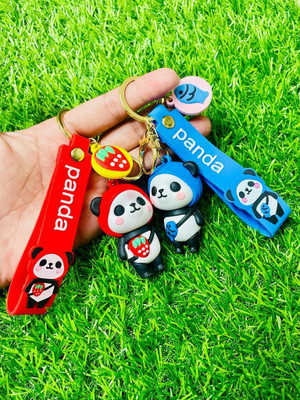 BBG NEW_Cute Fisher Panda 3D charm pvc keychain sey key ring Key Chain