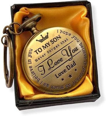 BBG NEW_To my Son Dad Love vintage style pocket watch keychain for gifting Key Chain