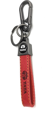 Wolcentra New Leather Keychain for tata Car with Metallic Hook Stylish Leather Key Chain