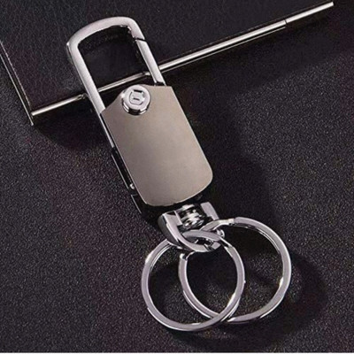 ABEL Stylish Hook Locking Silver Metal Carabiner Double Ring Metal KeyChain.3525 Key Chain