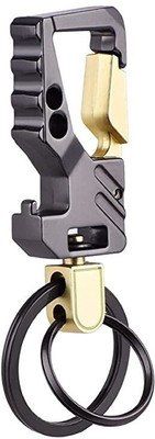 BIZOLO Heavy Duty Stainless Steel Keychain with Bottle Opener | Key Ring Hook Keychain Key Chain