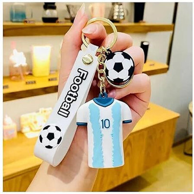 BBG NEW_Famous Footballer Messi in jersey 3D rubber keychain (Type-5) Key Chain