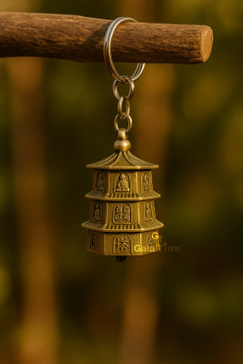 GT Gala Time Antique Tibetan Pagoda Guardian Keyring LuckyCharm Ghanti for Bag Bike Gifting Key Chain
