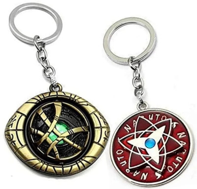 ABEL Combo of Doctor eye Rotating & Naruto Rotating Keychain Key Chain