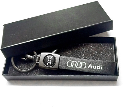ABEL key chain with lock black Audi logo printed keychain uses for Car, bike & Scooty Key Chain