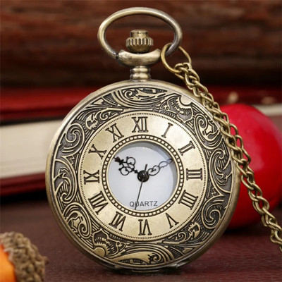 Tiny Tim Roman Number Vintage Pocket-Watch Antique Style Metallic Keychain Best Gift Key Chain