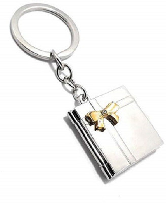 ABEL Book-Shape Double Photo Frame Key Chain, Material - Metal, Color - Silver Key Chain