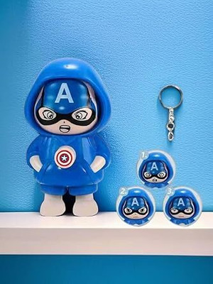 MARMORIS ECOM 1 PC Captain America Superhero Face Expressions Changing Keychain for Kids Key Chain