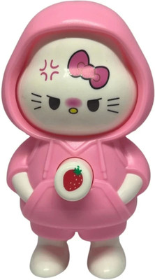 Atithi Shop Kitty Face Rotating Keychain Pink Key Chain
