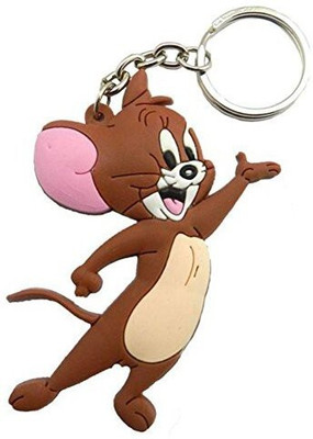 ABEL Cute and Naughty Jerry Cartoon Rubber Multi colour Keyring/Keychain Key Chain