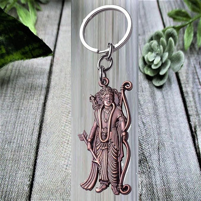 RINKON Ayodhya Lord Jai Shree Ram Rama With Bow & Arrow Double Sided Latest Metal Key Chain