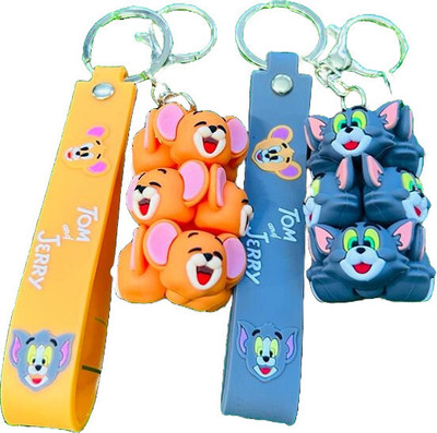 BBG NEW_Famous Cartoon Tom & Jerry Multiface combo set keychain Key Chain