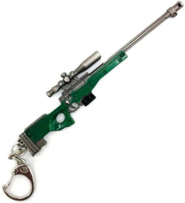 ABEL Pubg 3D Metal Body Props AWM415A1 Magnum Gun 120mm Length Key Chain