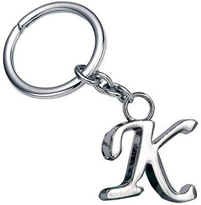 ABEL Alphabet Letter K Metal Keychain Keyring Silver k Key Chain