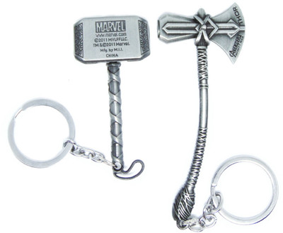 ABEL Marvel Thor hammer and silver stormbreaker axe Key Chain