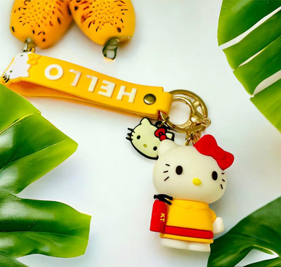 BBG NEW_Best quality Kitty with Hello strap charm high quality 3D pvc keychain Key Chain
