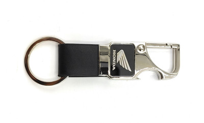 ABEL Metal Leather Opner Keychain for Honda Bikes Black Colour Key Chain