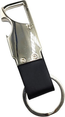 ABEL Metal Leather Opner Keychain for Hero Bikes Black Colour Key Chain