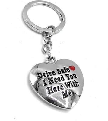 ABEL jdpDrive Safe I Need You Here With Me still finish Keychain with Heart Shape Key Chain